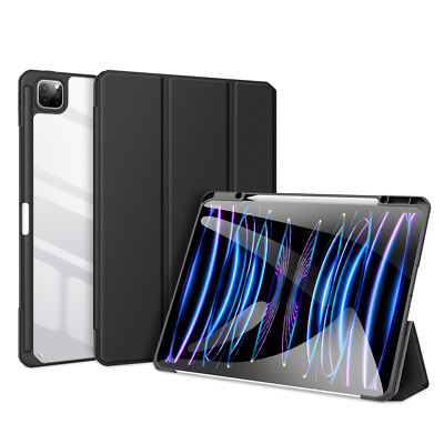 Clear Back Case For iPad Pro M5/Air M4 Auto Sleep Magnetic Buckle Leather Cover