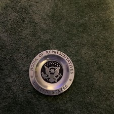 Vintage House Of Representatives- Pewter coin or key desk tray.  5 3/4 Inches