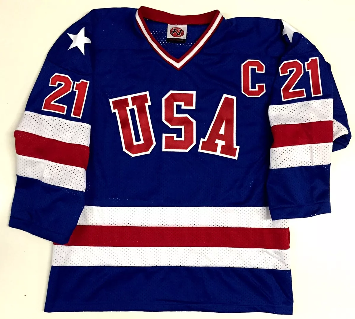 MIKE ERUZIONE CUSTOM 1980 TEAM USA HOCKEY JERSEY