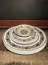 Vintage Wood & Sons WELLESLEY Dinner Plate Bread Plate Bowl Brown England Lot C2