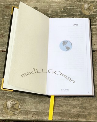 Luxury Black Leather Agenda Diary Notebook, or Appointment Book with