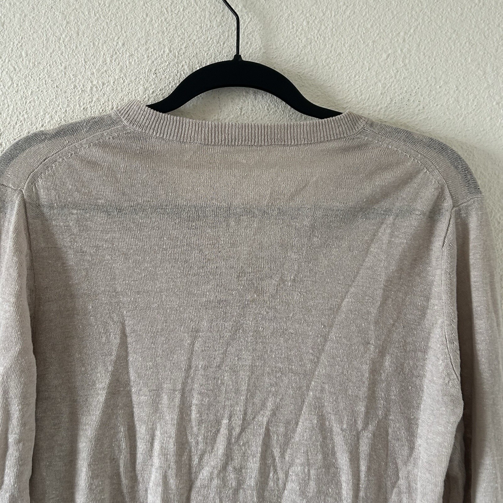 Women’s Beige 100% True Hemp Cardigan Sz Medium Button Minimalist Contemporary