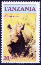 Tanzania 1986 MNH, Rhino, Wild Animals  