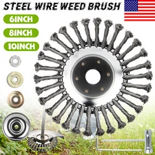 Steel Wire Wheel Brush Grass Trimmer Head Weed Garden Lawn Mower Trimming Tool