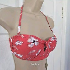 Fat Face Bikini Top Bold Blooms Size 12 Removeable Straps Bandau New With Tags