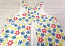 Handmade Crossback Apron - Flower Fabric, Lined, Lace, Button accents. A22