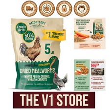 Organic Dried Mealworms 5lb - Non-GMO High-Protein Treat for Birds  Chickens
