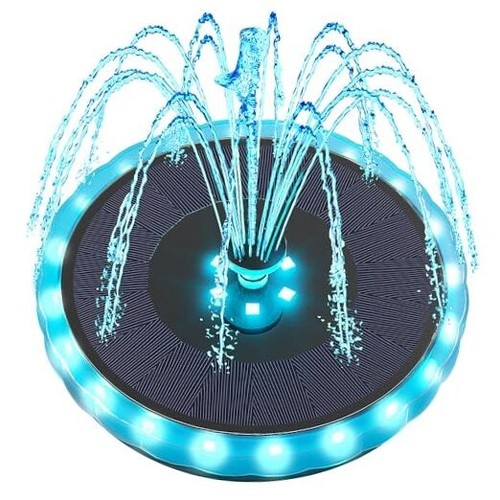 Solar Fountain Matte Panel with 4000 mAH Battery, 4W Bird Bath Fountains Solar
