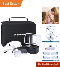 Hands-Free Head Magnifier with 5 Lenses & Rechargeable LED Light for Detail Work