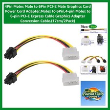 4Pin Molex Male to 6Pin PCI-E Male Graphics Card Power Cord Adapter,Molex to ...