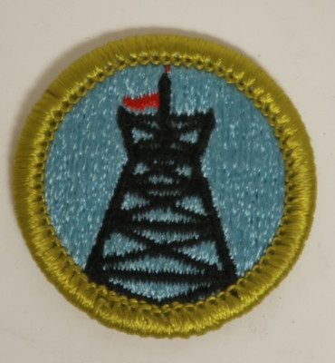 Pioneering Merit Badge Eagle Build Tower Vintage Boy Scouts Patch