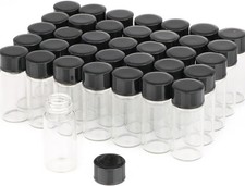 50 Pack,5ml 1/6 oz Clear Glass Liquid Sample Vial with Screw Caps,Empty