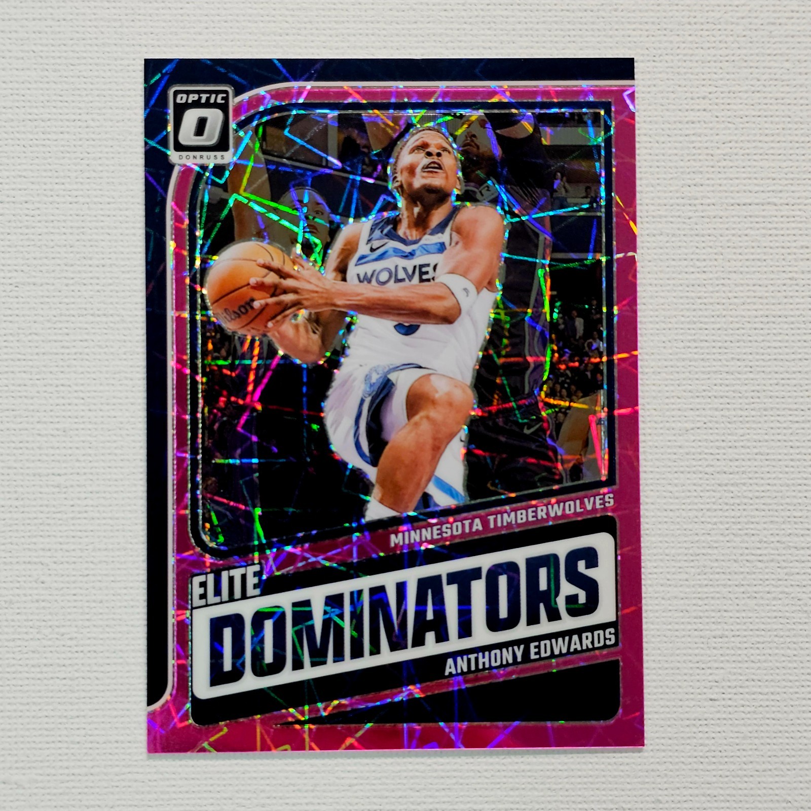 2024-25 Donruss Optic Anthony Edwards Elite Dominators Pink Velocity 28/79