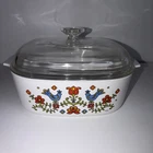 Corning Ware Country Festival Bluebird 4 QT Casserole Dish w/ Lid VTG