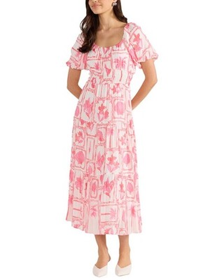 Minkpink Bria Puff Sleeve Midi Dress Women's