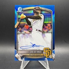 2025 Bowman Chrome Blue /150 Autograph Leo De Vries Padres SP JO7