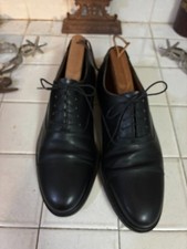 Salvatore Ferragamo Studio Black Leather Italy Cap Toe Oxford Shoes Men's 9.5 D