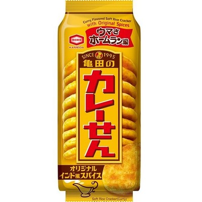 Kameda Curry Sen Rice Crackers 15 pcs   Japanese Curry Flavor Senbei