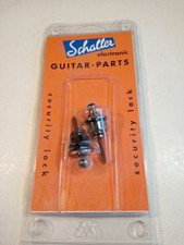 Vintage Schaller Guitar Strap Security Locks 1 Pair Ruthenium - Made in Germany