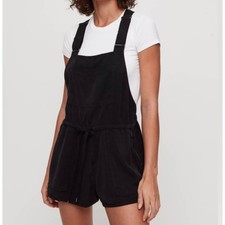 Aritzia Wilfred Free Women's Beatriz Romper Drawstring Waist Utility Black SZ XS
