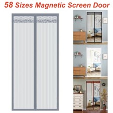 UK Magnetic Screen Door Net Mosquito Fly Insect Mesh Curtain 4 Colours 58 Sizes