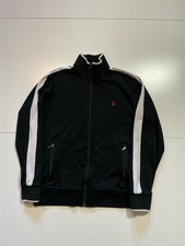Polo Ralph Lauren Pony Logo Black  White Full Zip Mens Sweat Track Jacket Sz. L