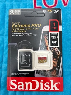 SanDisk Extreme PRO 1TB UHS-I U3 microSDXC Memory Card with SD Adapter