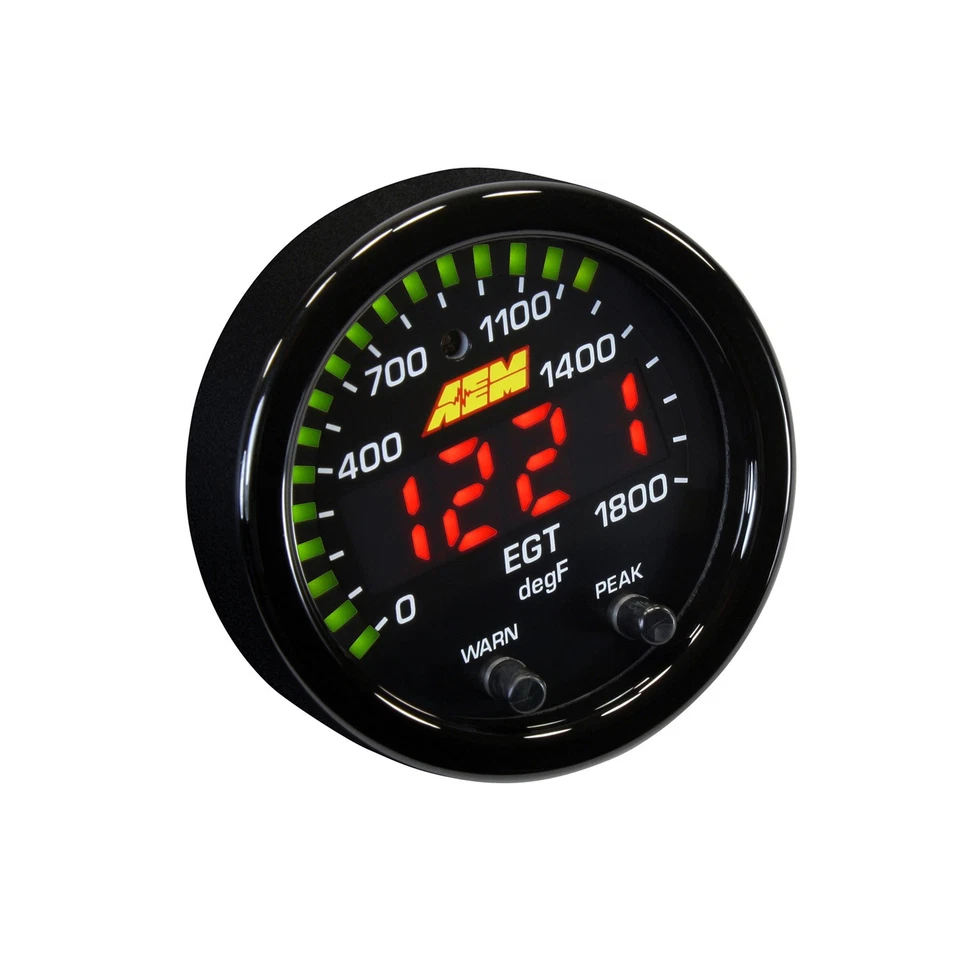 AEM 30-0305 52MM LED EXHAUST GAS TEMPERATURE EGT GAUGE 1800F / 1000C + WHITE KIT Foto 2 de 4