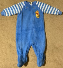 Winnie The Pooh Blue Footed Infant Clothing Baby Pajamas Vintage Disney 2B