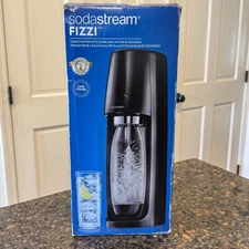 Sodastream Fizzi Sparkling Water Maker Black w/ 60L CO2 & Bottle