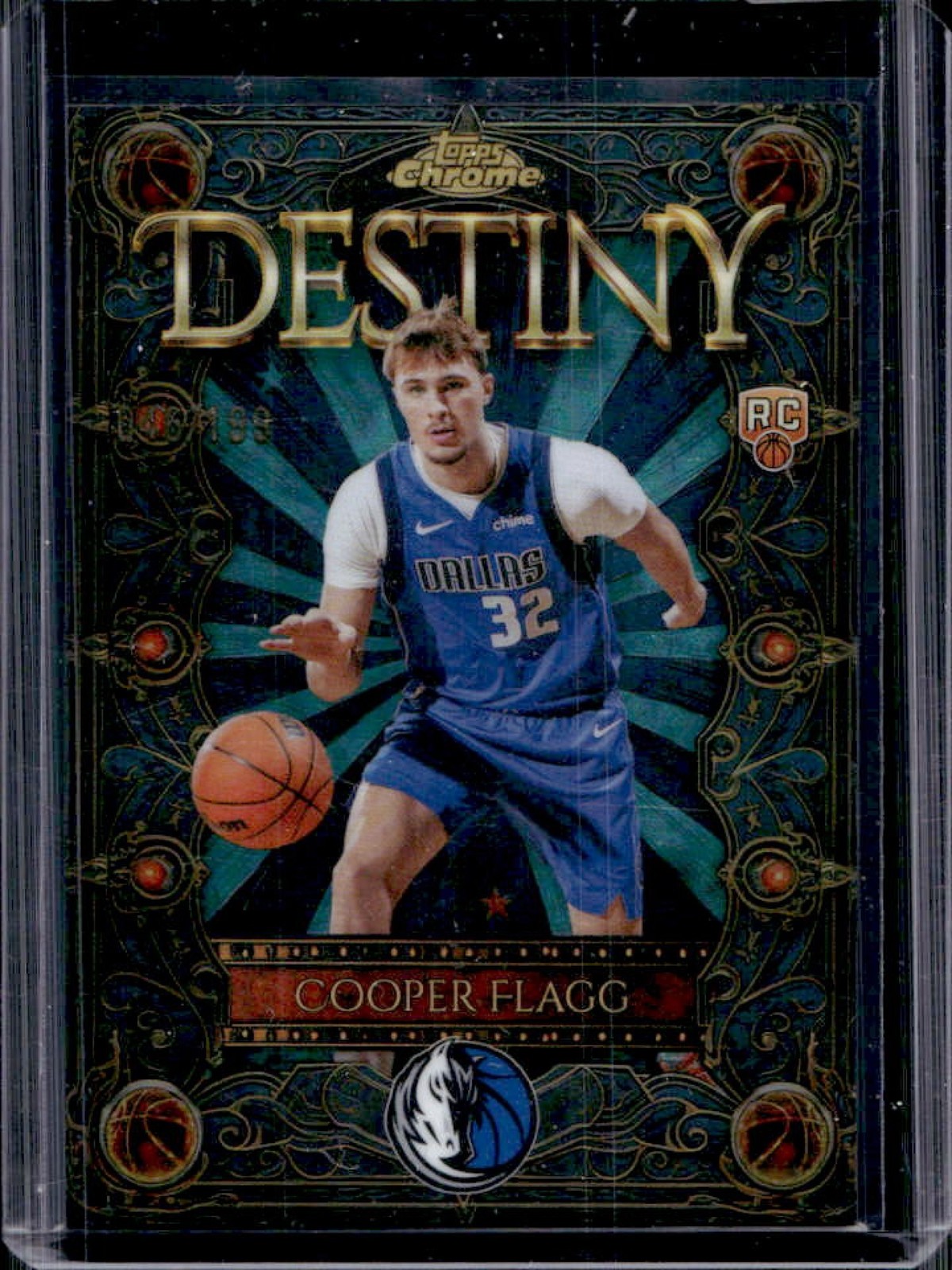 2025-26 Topps Chrome Cooper Flagg Destiny RC Aqua Refractor #/199 Mavericks