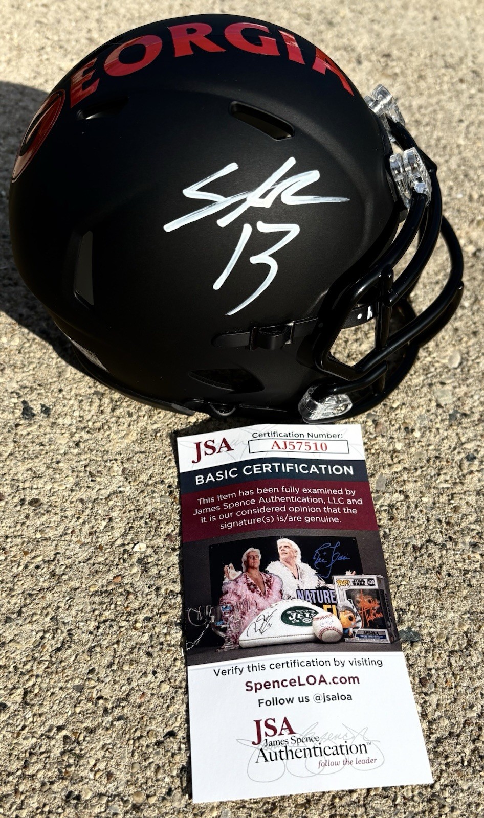 STETSON BENNETT SIGNED Mini Helmet JSA COA GEORGIA BULLDOGS Matte Black 