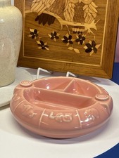 Vintage Hankscraft Pink Ceramic Warming Children  s Dish