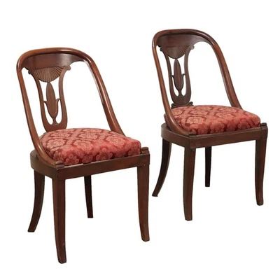 Pair of Antique Restoration Chairs Mahogany XIX Century - Image 1 of 4
