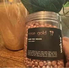 Waxing Beads! Wakse Rose Gold Hard Wax Beans 4.8oz Face & Body Hair Removal