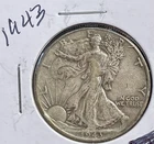 1943 50C Walking Liberty Half Dollar. 90% Silver. #1723