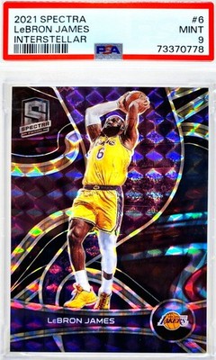 📈 JSY # LeBRON JAMES INTERSTELLAR 23/49 📈 2021 SPECTRA GRADED PSA 9 PRIZM J-10