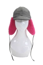 Hat Attack Womens Faux Fur Lined Houndstooth Trapper Hat Gray Size OS