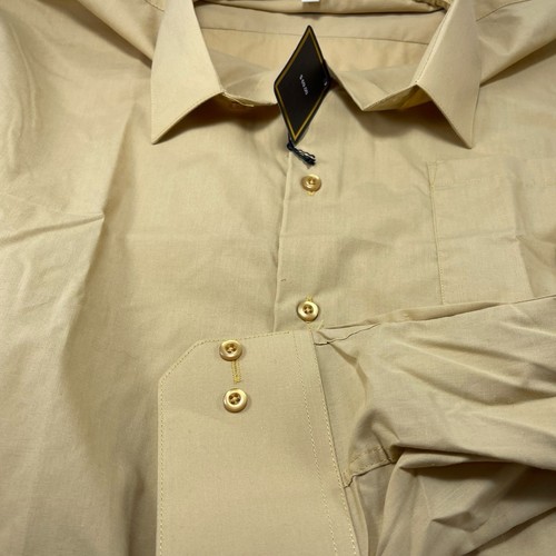 Berlioni SZ 2XL (18-18 1/2) (34/35) Long Sleeve Men's Dress Shirt Yellow - Picture 2 of 11