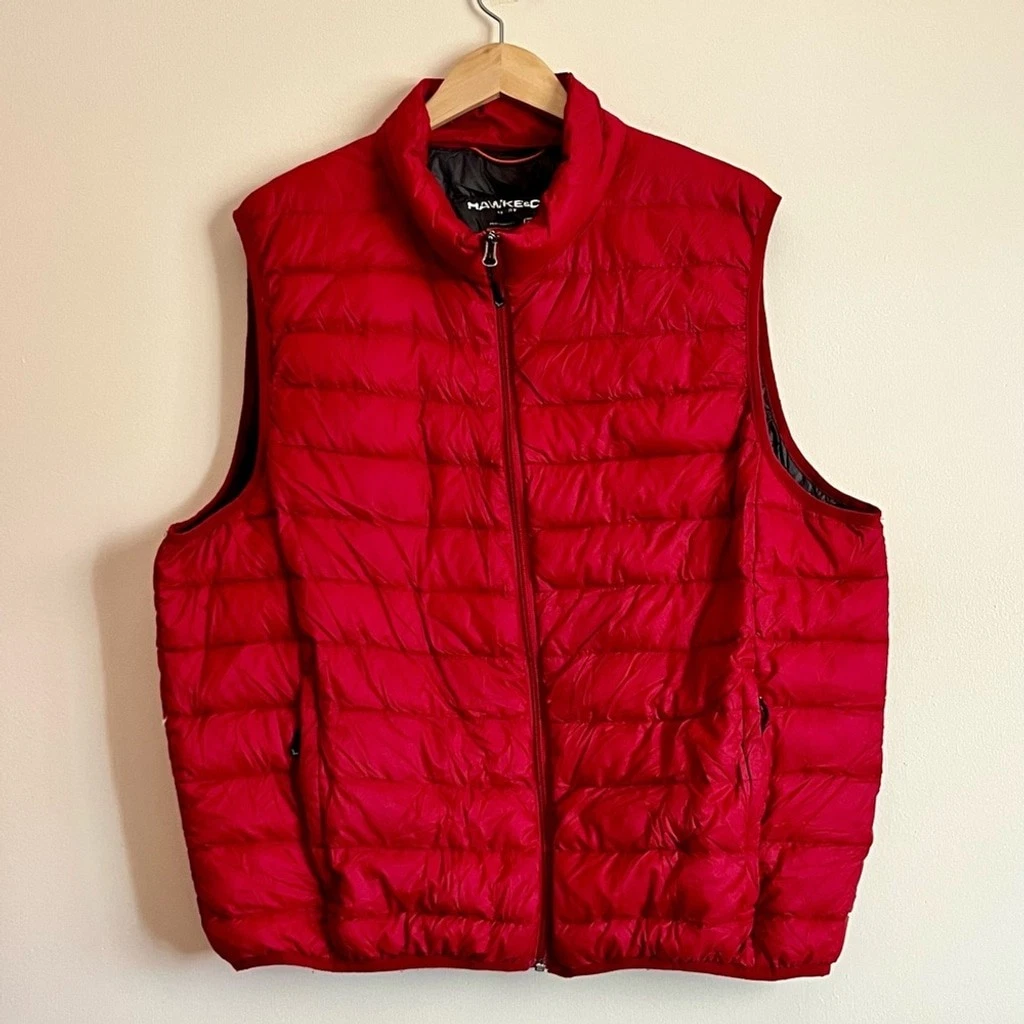 Hawke & Co Sport Red Packable Puffer Vest Zip Front Lightweight Size L Gorpcore