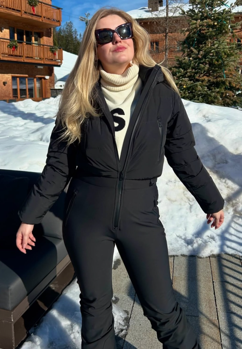 Zara Ski Recco Jumpsuit Windproof Waterproof Black Size XS S Small