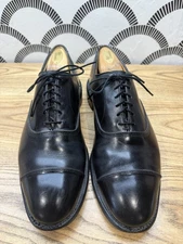 Allen Edmonds Park Avenue Black Oxford Dress Shoes 10C Leather Cap Toe w/Inserts