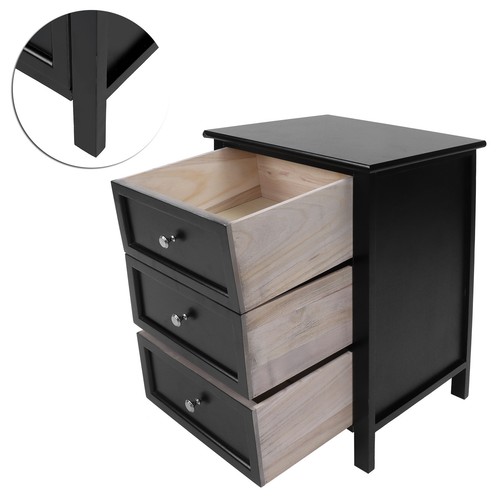 3 Drawer Nightstand Bedroom Bedside Table For Home Bedroom Furniture Decor CS - Picture 5 of 12