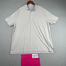 Hickey Freeman Golf Polo Shirt Adult XL Gray Geometric Performance Stretch Mens