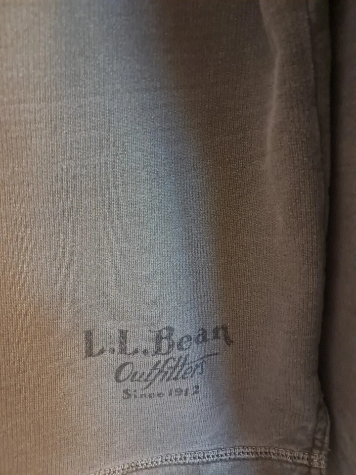 VTG L.L. Bean Mens Sz L Henley Long Sleeve Shirt Green 100% Cotton Button Grunge - Image 4 of 4