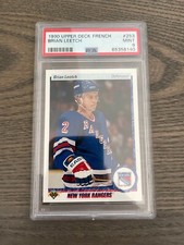 1990 Upper Deck French Brian Leetch RC PSA 9 Mint Rare French Version