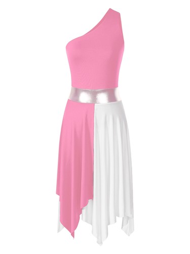 Vestido de alabanza asimétrico para mujer bloque de color túnica litúrgica vestido de baile - Imagen 103 de 116