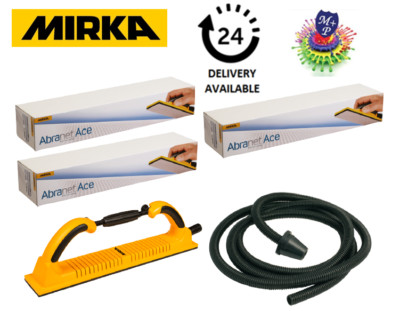 Mirka Set flexible Feilenplatte 70 mm x 400 mm + 4 m Schlauch + 3 x Abranetscheiben