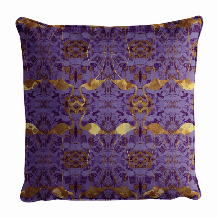 JUEGO DE COJINES DE SATÉN FLAMENCO PÚRPURA Foto 2 de 4
