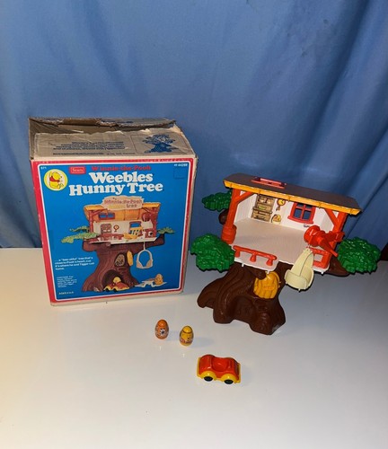 Vintage 1974 Hasbro Winnie the Pooh Honey Tree & Weebles Room Playground Lot